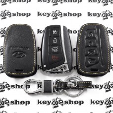 Чехол (кожаный) для смарт ключа Hyundai (Хундай) 3 +1 кнопки