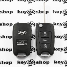  Корпус выкидного ключа HYUNDAI (Хундай)  - 3 кнопки (пластиковые кнопки)