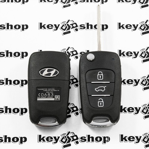  Корпус выкидного ключа HYUNDAI (Хундай)  - 3 кнопки (пластиковые кнопки)
