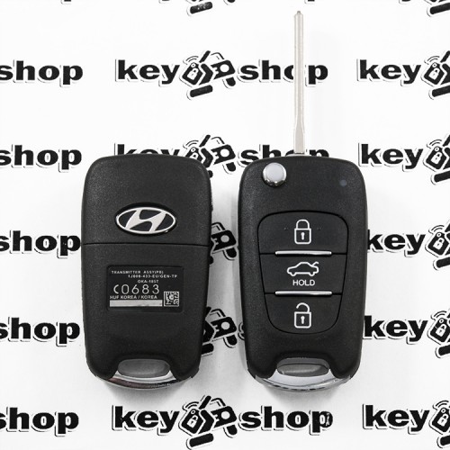 Корпус выкидного ключа HYUNDAI (Хундай) - 3 кнопки, средняя Hold (пластиковые кнопки)