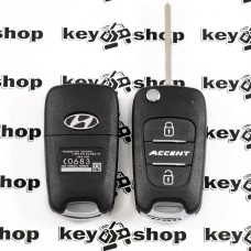 Корпус выкидного ключа HYUNDAI Accent (Хундай акцент) - 2 кнопки (пластиковые)