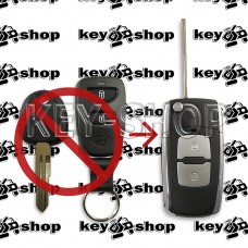 Корпус выкидного ключа Hyundai (Хундай) 2 кнопки + 1 (panic) (под переделку)