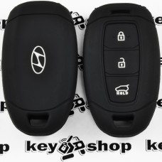       Чехол (черный, силиконовый) для смарт ключа Hyundai (Хундай) 3 кнопки