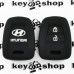 Чехол (черный, силиконовый) для авто ключа Hyundai (Хундай) 2 кнопки