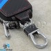 Ключница карманная (кожаная, черная, под карбон, на молнии, с карабином, с кольцом), логотип авто Hyundai (Хундай)