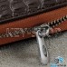 Ключница карманная (кожаная, коричневая, с тиснением, на молнии, с карабином, с кольцом), логотип авто Hyundai (Хундай)
