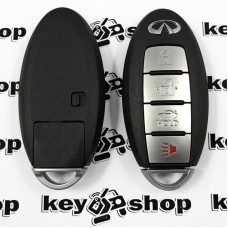 Оригинальный смарт ключ Infiniti FX35, 50 (2010 - 2013гг), FX37 (2013г), EX37 (2013г), QX70 (2014 - 2017гг) (Инфинити) 3 + 1 кн, чип ID46, FCC ID: KR55WK49622, PCF7952, 315 MHz