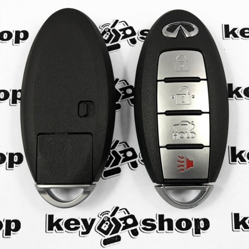 Оригинальный смарт ключ Infiniti FX35, 50 (2010 - 2013гг), FX37 (2013г), EX37 (2013г), QX70 (2014 - 2017гг) (Инфинити) 3 + 1 кн, чип ID46, FCC ID: KR55WK49622, PCF7952, 315 MHz