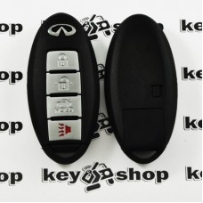 Оригинальный смарт ключ Infiniti M56, M36 (2010-2013гг), M35 Hybrid (2012-2013), QX 70 (2014-2016гг) (Инфинити) 3 + 1 кн, чип ID46, PCF7952, CWTWBIV787, 433 MHz (Восстановленый)