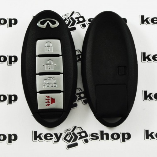 Оригинальный смарт ключ Infiniti M56, M36 (2010-2013гг), M35 Hybrid (2012-2013), QX 70 (2014-2016гг) (Инфинити) 3 + 1 кн, чип ID46, PCF7952, CWTWBIV787, 433 MHz (Восстановленый)