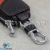 Ключница карманная (кожаная, черная, под карбон, на молнии, с карабином, с кольцом), логотип авто Jaguar (Ягуар)