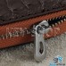 Ключница карманная (кожаная, коричневая, с тиснением, на молнии, с карабином, с кольцом), логотип авто Jaguar (Ягуар)