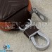 Ключница карманная (кожаная, коричневая, с тиснением, на молнии, с карабином, с кольцом), логотип авто Jaguar (Ягуар)