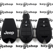 Чехол (черный, силиконовый) для смарт ключа Jeep (Джип) 2 кнопки 