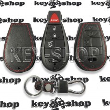 Чехол смарт ключа Jeep (Джип) 3 кнопки (кожаный)