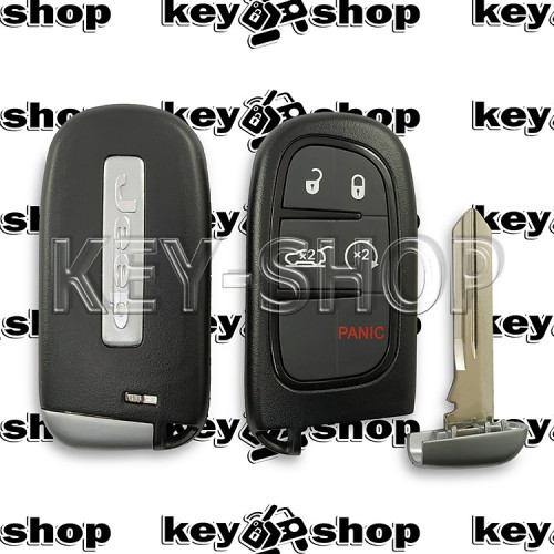 Cмарт ключ для Jeep Cherokee (Джип Чероки) 4 + 1 кнопки, чип 4A (PCF7953), 433 MHz