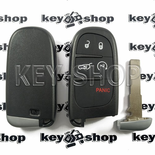 Смарт ключ для Jeep (Джип) 4 + 1 кнопки, чип 4A, PCF7953, лезвие Sip22, 433 MHz