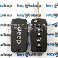 Оригинальный выкидной ключ Jeep Renegade (Джип Ренегат) 4 кнопки, лезвие SIP 22, чип ID48 (AES), 434 MHz