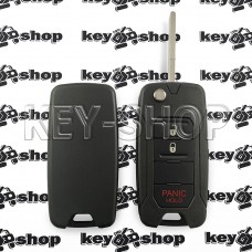 Выкидной ключ для Jeep (Джип) 2 + 1 кнопка (panic), лезвие SIP 22, чип 4A (AES), 433 MHz