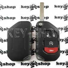   Cмарт ключ Jeep Wrangler (Джип Вранглер) 3 + 1 кнопки, HITAG AES, ID4A, 433 MHz