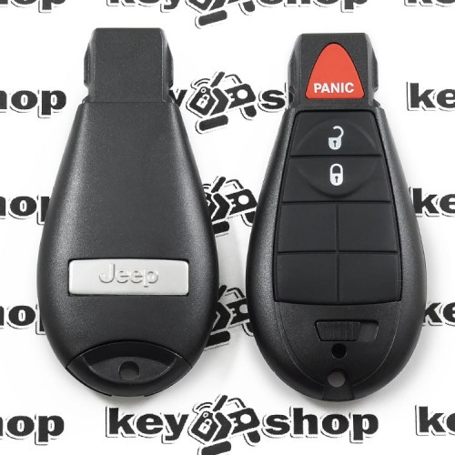 Корпус смарт ключа для Jeep Cherokee (Джип Чероки) 2 + 1 кнопки (2014-2019)