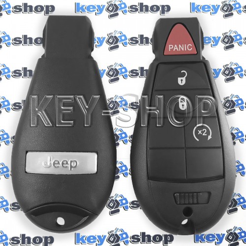 Корпус смарт ключа Jeep Cherokee (Джип Чероки) 3 + 1 кнопки (2014-2019)