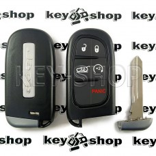   Корпус смарт ключа для Jeep (Джип) 4 + 1 кнопки, с логотипом, с лезвием Y160