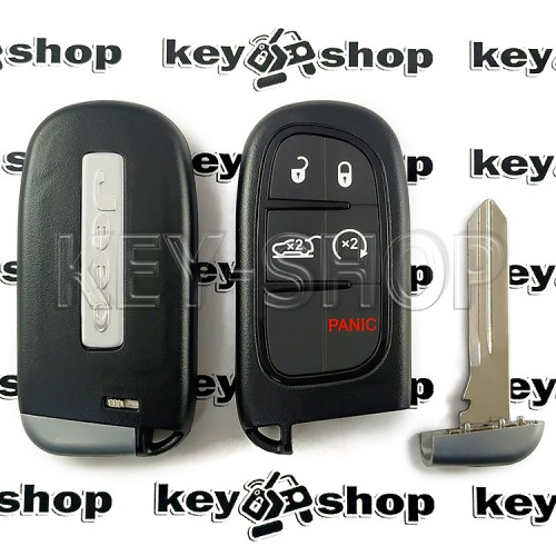   Корпус смарт ключа для Jeep (Джип) 4 + 1 кнопки, с логотипом, с лезвием Y160