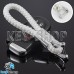 Кожаный (белый) плетеный брелок для авто ключей Джип (Jeep)