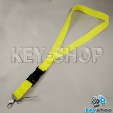 Шнурок на шею (желтый) для ключей с карабином 