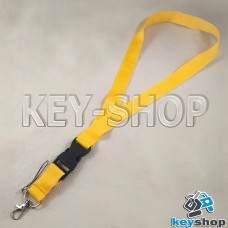 Шнурок на шею (золотистый) для ключей с карабином 