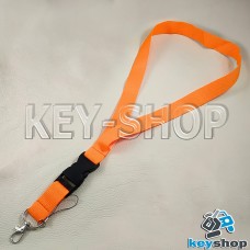 Шнурок на шею (оранжевый) для ключей с карабином 