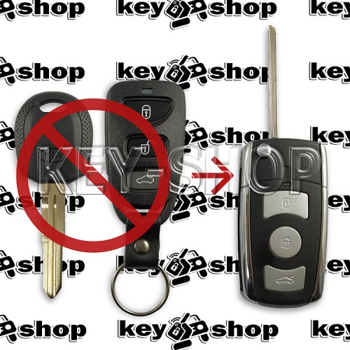 Корпус выкидного автоключа KIA (КИА) 3 кнопки + 1 (panic) (под переделку)