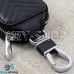 Ключница карманная (кожаная, черная, с тиснением, на молнии, с карабином, с кольцом), логотип авто KIA (KIA)
