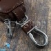 Ключница карманная (кожаная, коричневая, с карабином, на молнии, с кольцом)