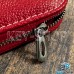 Ключница карманная (кожаная, красная, на молнии, с карабином, с кольцом)
