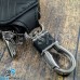 Ключница карманная (кожаная, черная, с тиснением, с карабином, с кольцом)