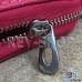 Ключница эксклюзивная карманная (кожаная, розовая, на молнии, с карабином, с кольцом)