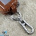 Ключница карманная (кожаная, коричневая, на молнии, с карабином, с кольцом)