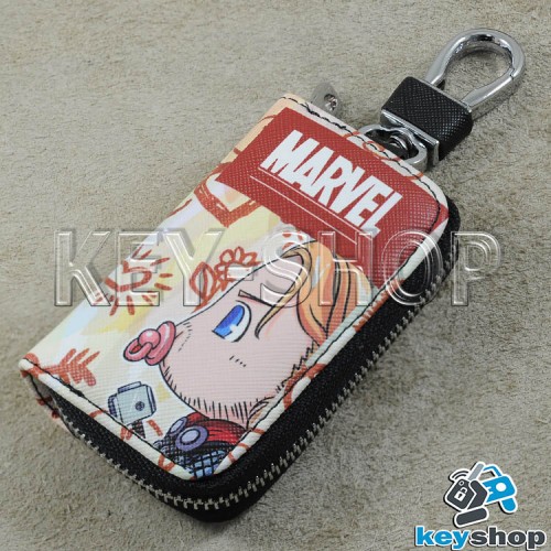Ключница карманная Marvel (эко-кожа, на молнии, с карабином, с кольцом)