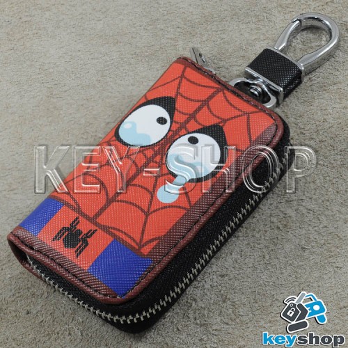 Ключница карманная Spider-Man (эко-кожа, на молнии, с карабином, с кольцом)