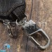 Ключница карманная (кожаная, коричневая, с тиснением, с карабином, на молнии, с кольцом)