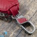 Ключница карманная (кожаная, красная, с тиснением, с карабином, на молнии, с кольцом)