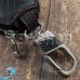 Ключница карманная (кожаная, черная, с тиснением, с карабином, на молнии, с кольцом)