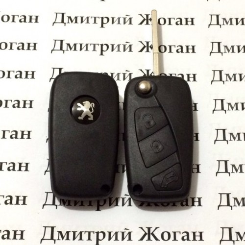 Выкидной ключ для PEUGEOT (Пежо), 3 кнопки, чип id46 (PCF7946), 433MHZ