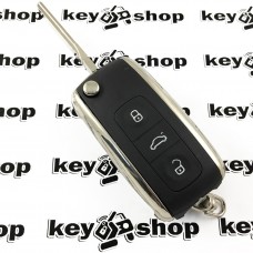 Оригинальный выкидной ключ для Volkswagen Phaeton(Фольксваген Файтон) 3 кнопки 7947 (Hitag 2) / 434 MHZ