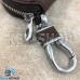 Ключница эксклюзивная карманная (кожаная, коричневая, на молнии, с карабином, с кольцом)