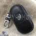 Ключница карманная (кожаная, коричневая, на молнии, с карабином, с кольцом), логотип Peugeot Samand (Пежо Саманд)