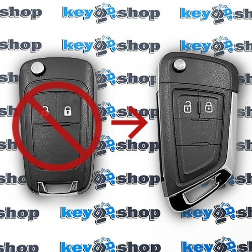 Корпус выкидного ключа  под переделку  для Chevrolet (Шевролет) 2 кнопки 