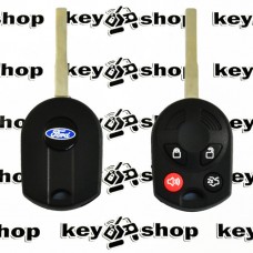   Корпус авто ключа для Ford (Форд),4 кнопки с лезвием HU101